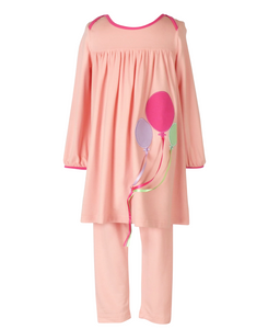 Tabby Tunic And Leggings- Pink with Birthday Balloons