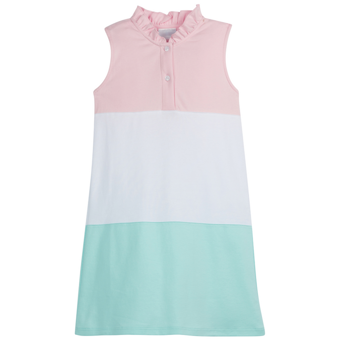 Color Block Hastings Polo Dress - Pink