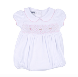 Lily And Lucas Smocked Collared S/S Girl Bubble PK