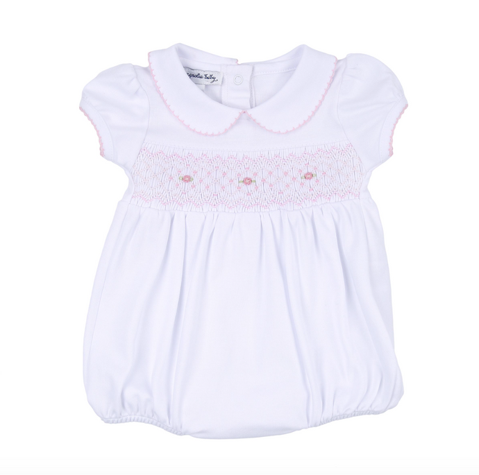 Lily And Lucas Smocked Collared S/S Girl Bubble PK