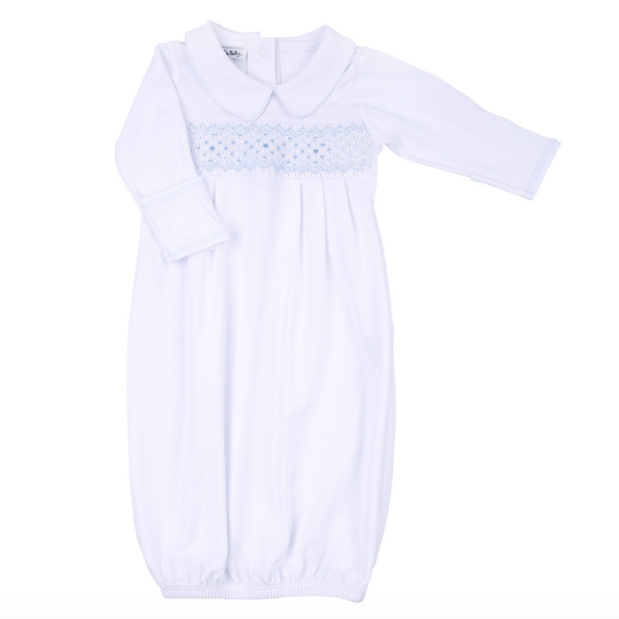 Lily and Lucas Smocked Collared L/S Pleated Gown LB