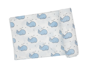 Bubbly Blue Whale Swaddle Blanket