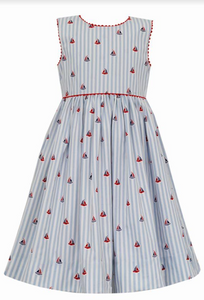 Sailboat Print Sleeveless Dress