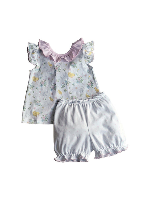 Easter Floral Baby Girl Popover Set in Pima Cotton