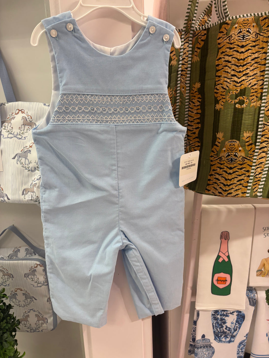 Blue Corduroy Smocked Jon Jon