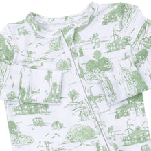 Golf Toile Green 2 Way Zipper Footie