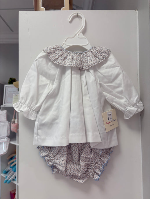 Blue Blooms 2 Piece Doll Set