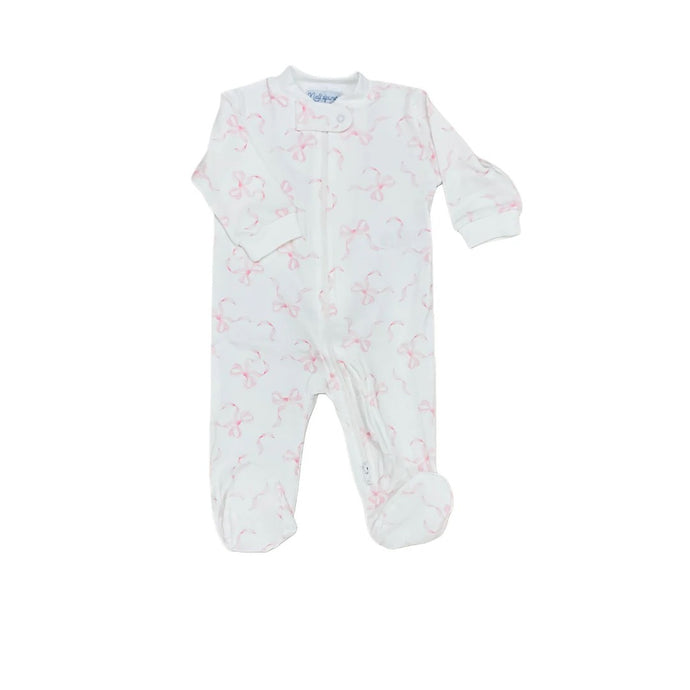 Charming Bows Zipper Footie