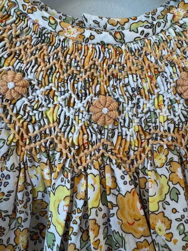 Jacqueline Yellow Floral Smocked Dress