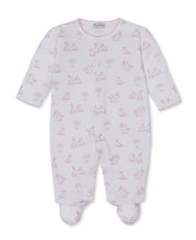 Springtime Bunny Fun Snap Footie in Pink