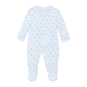 Festive Stars Light Blue Footie
