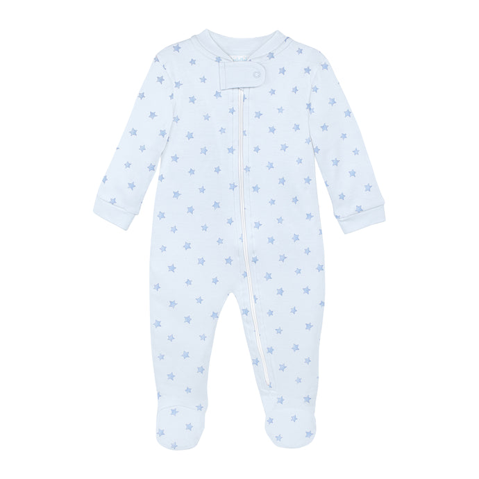 Festive Stars Light Blue Footie