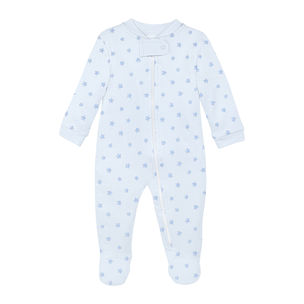 Festive Stars Light Blue Footie