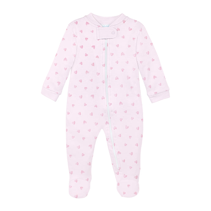 Festive Hearts Pink Footie