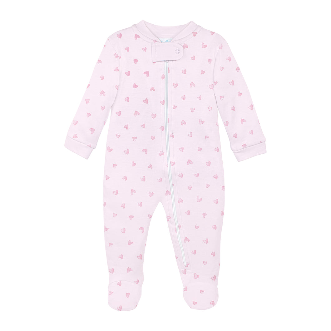 Festive Hearts Pink Footie