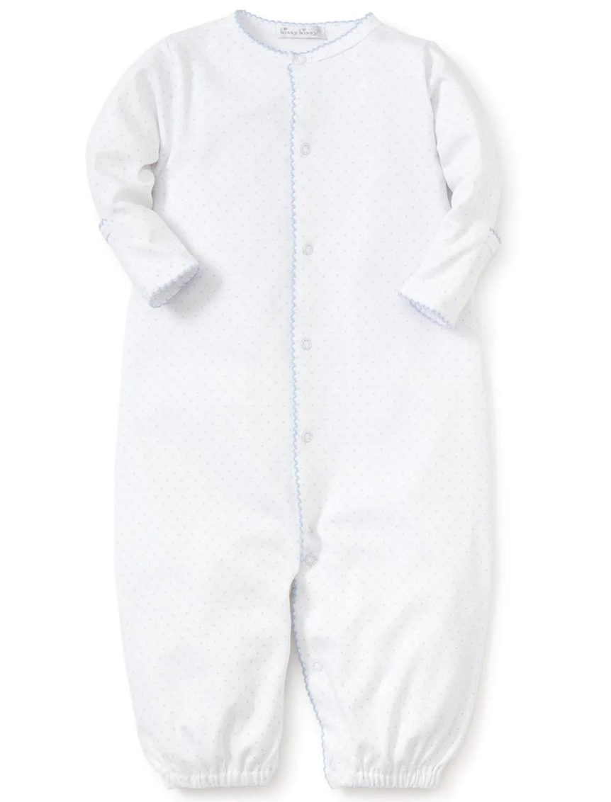 Kissy Dots Print Converter Gown - wht/ltblue