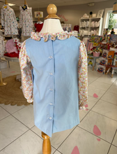 Ellie Pink & Blue Floral Coord Apron Dress