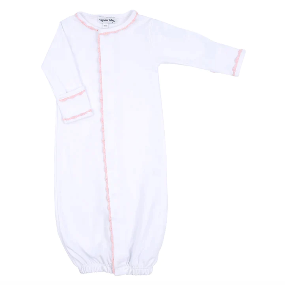 Baby Joy Embroidered Converter Gown - Pink