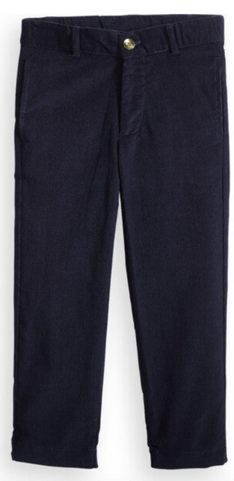 Boy's Navy Corduroy Slim Pant
