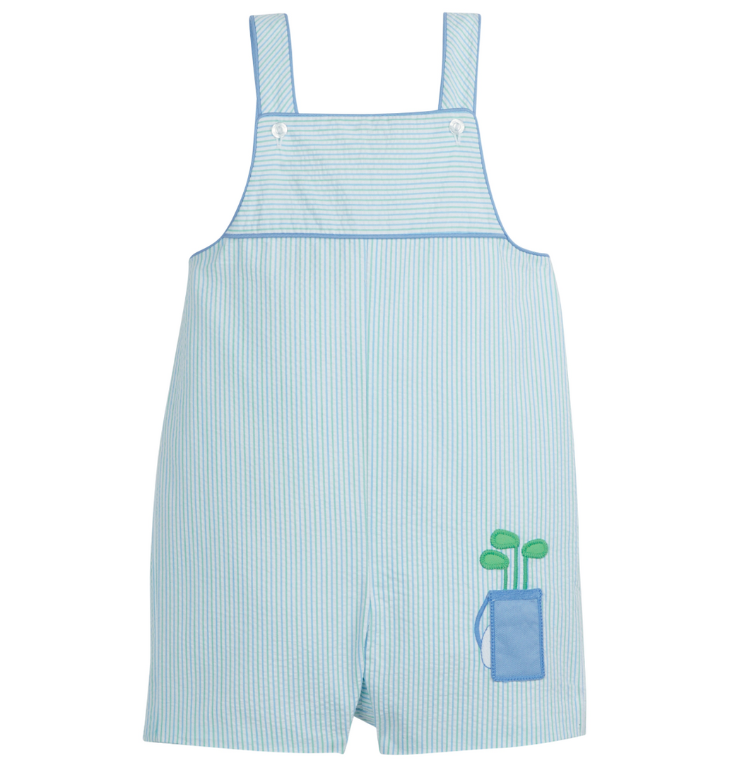 Golf Striped Seersucker Shortall