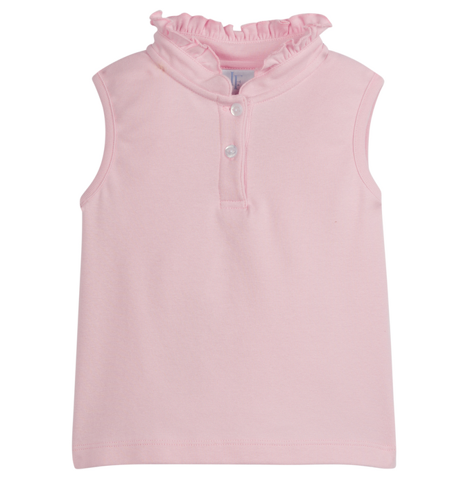 Sleeveless Hastings Polo- Pink Pique