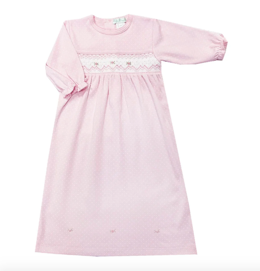 Pink Tiny Dots Smocked Daygown