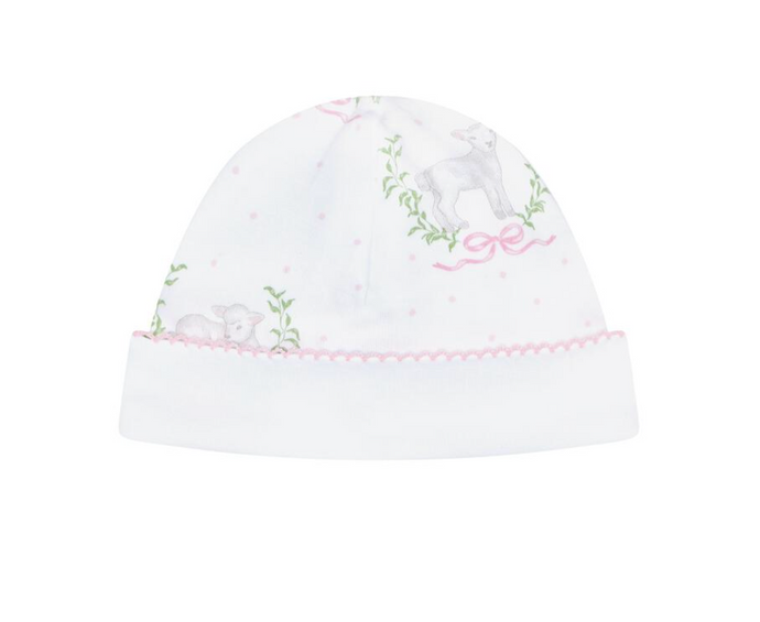 Pink Lamb Print Hat