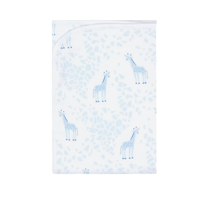 Blue Giraffe Print Blanket