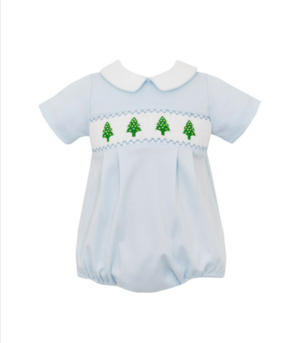 Christmas Tree Smocked Lacy Bubble