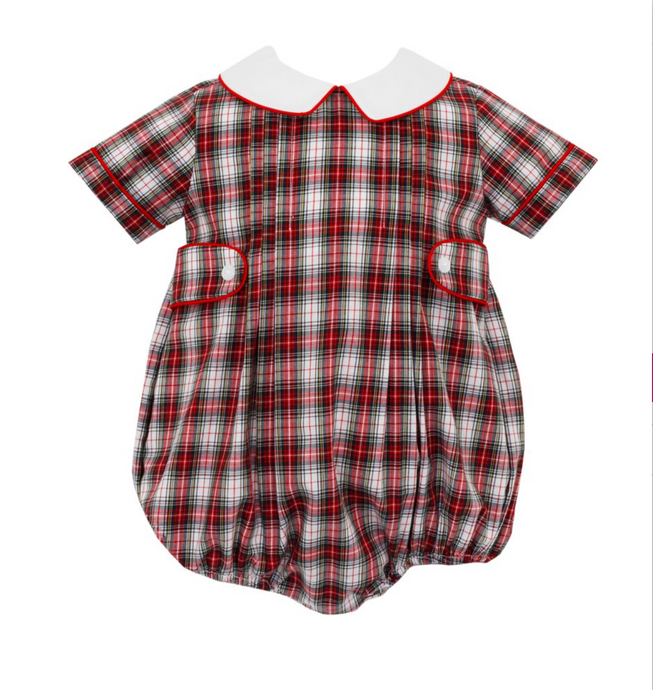 Boy's Red Plaid Bubble