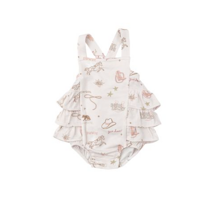 Wild West Pink Ruffle Sunsuit