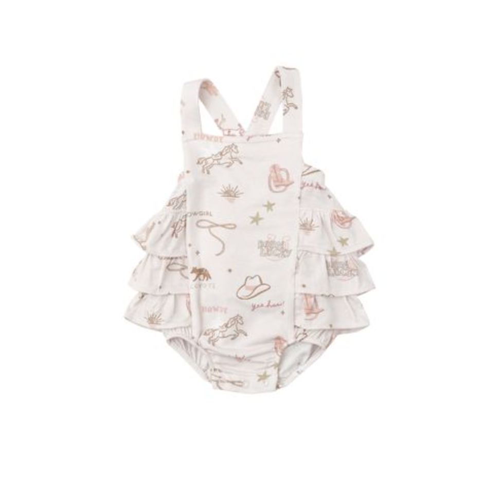 Wild West Pink Ruffle Sunsuit