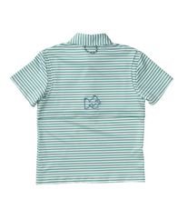 Performance Polo in Green Spruce Stripe