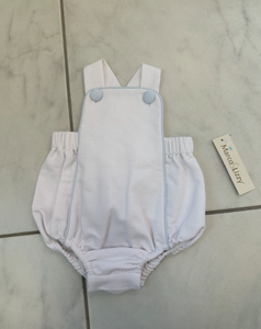 White and Blue Baby Boy Romper
