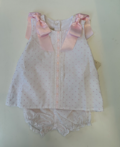 White and Pink Baby Girl Popover