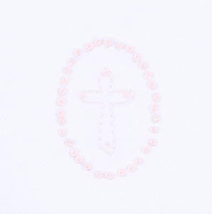 Blessed Embroidered Receiving Blanket- Pink or White
