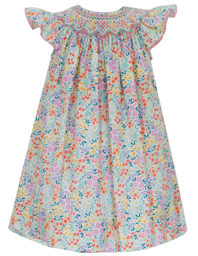 Multicolored Floral Smocked Bishop Dress