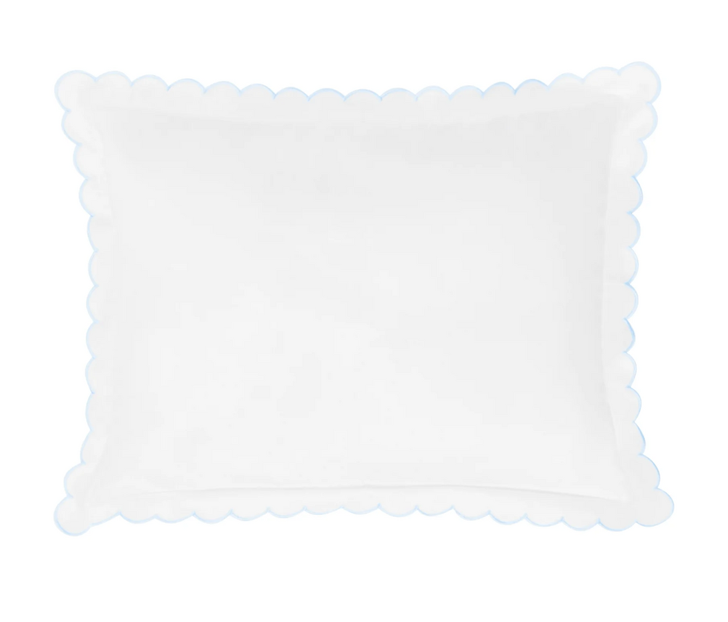 Scallop Baby Pillow- Light Blue