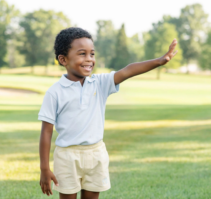 Prim and Proper Polo in Buckhead Blue