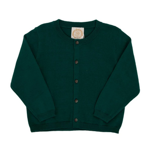 Cambridge Cardigan with Tortoise Buttons in Grier Green