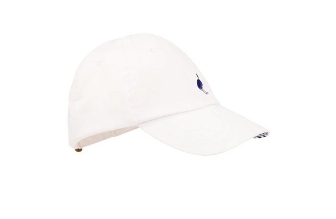 Covington Cap in Worth Ave. White/Nantucket Navy Gingham