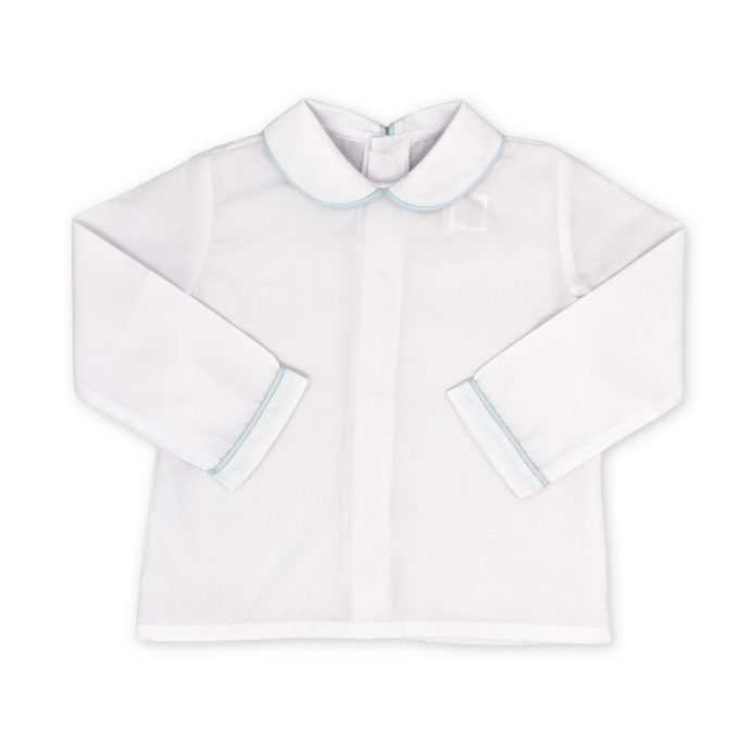 Sibley Shirt Long Sleeve- White, Classic Blue