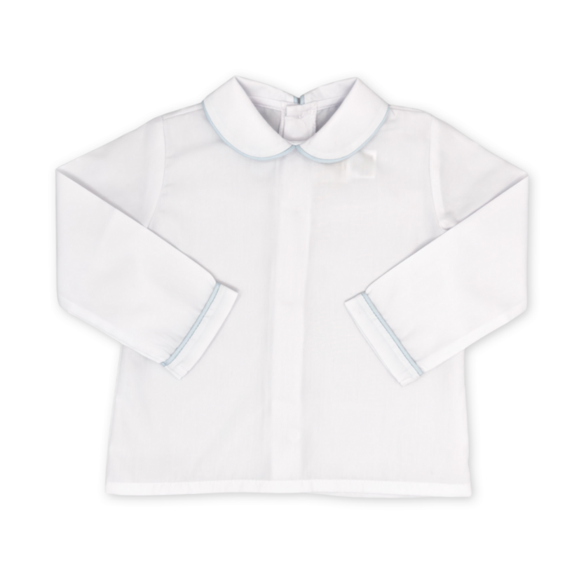 Sibley Shirt Long Sleeve- White, Classic Blue