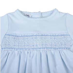 Blue Smocked Footie