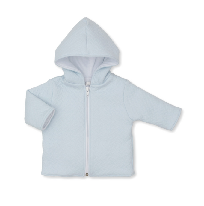 Jacquard Padded Zip Jacket  - Light Blue