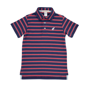 Prim and Proper Polo SS Nantucket Navy Richmond Red