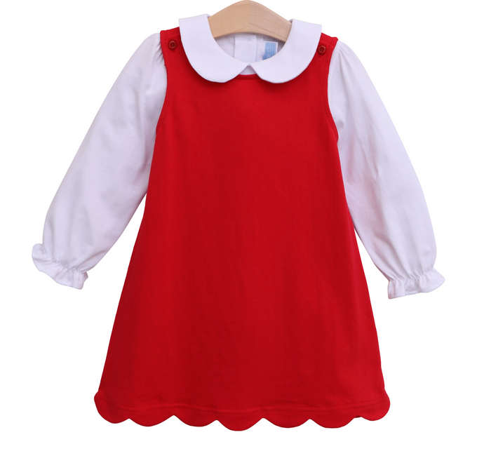 Scalloped Jumper Red