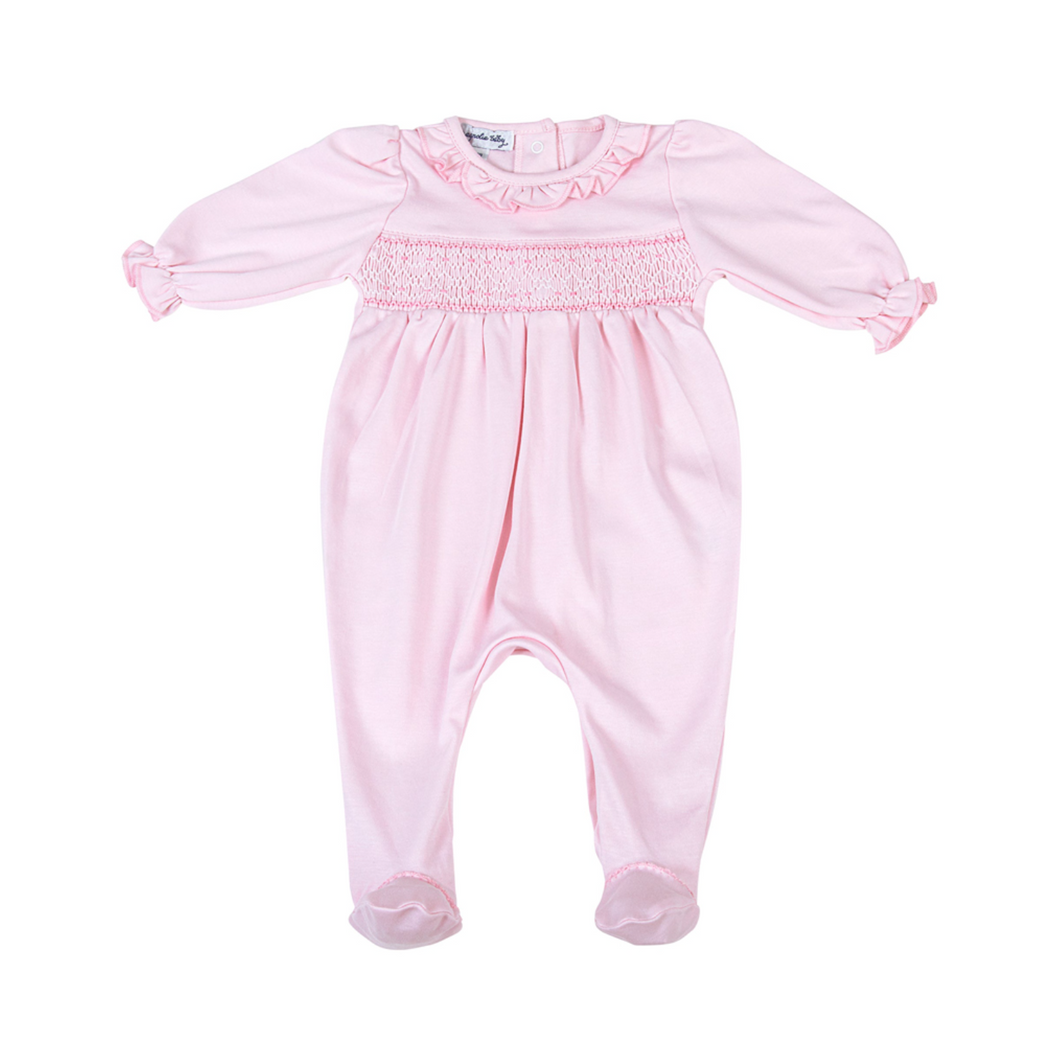 Pink Smocked Girl Footie