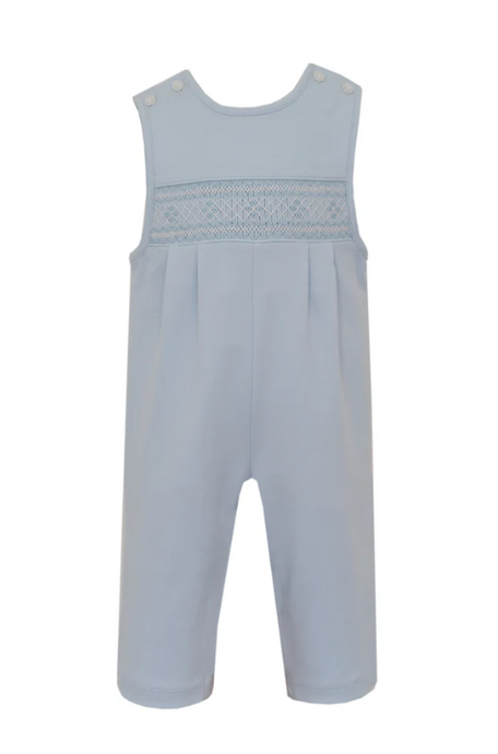 Light Blue Knit Jon Jon with Smocking