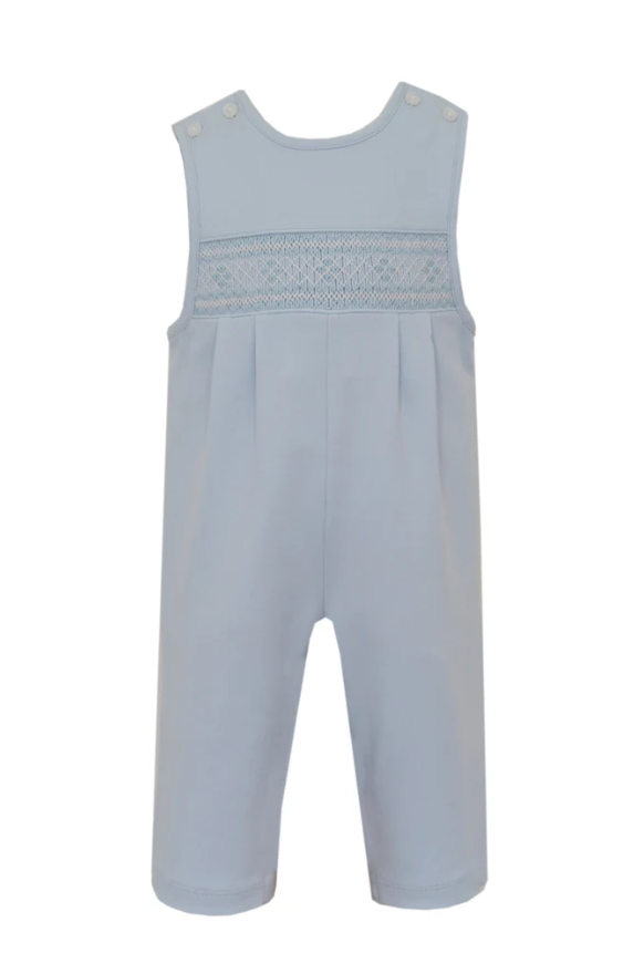 Light Blue Knit Jon Jon with Smocking